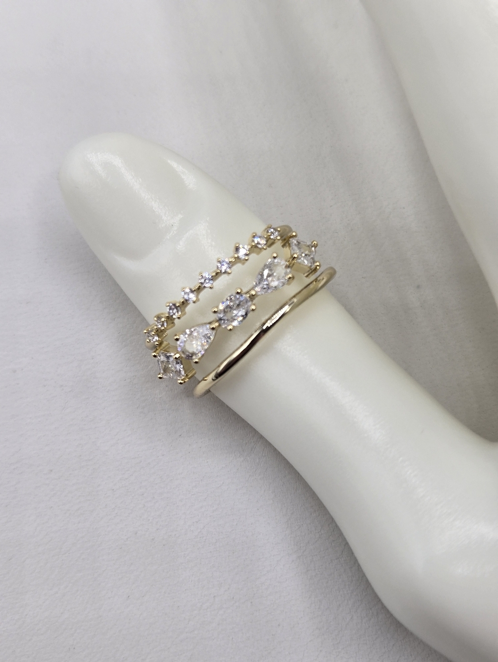 Swarovski Crystal Elements Gold Statement Ring Clear Size 8.75 Bridal Casual